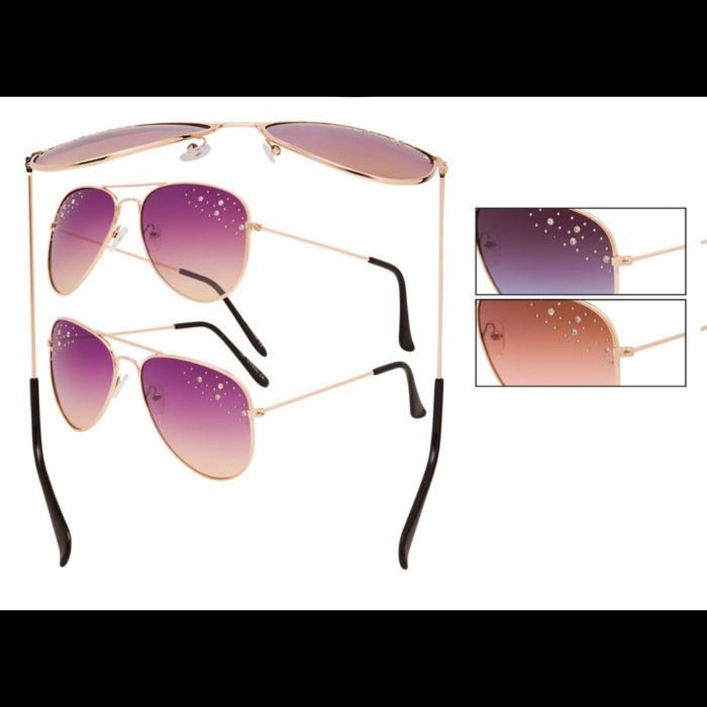 Aviator Style Rhinestone Women’s Sunglasses NWT